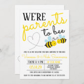 Niedliche gelbe Eltern zur Baby-Dusche Einladung (Vorne/Hinten)