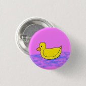niedliche gelbe Ente auf rosa Taste Button (Vorne & Hinten)