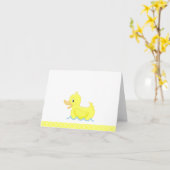 Niedliche gelbe Ente individuelle Note Card Karte (Gelbe Blume)