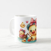 Niedliche gelbe Ente Kaffeetasse (Vorderseite Links)