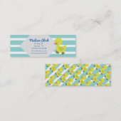 Niedliche gelbe Ente mit blaue Mini Visitenkarte (Vorne/Hinten)
