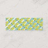 Niedliche gelbe Ente mit blaue Mini Visitenkarte (Rückseite)