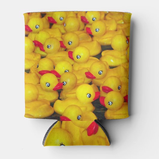 Niedliche gelbe Gummientnahtmuster Dosenkühler (Vorderseite)