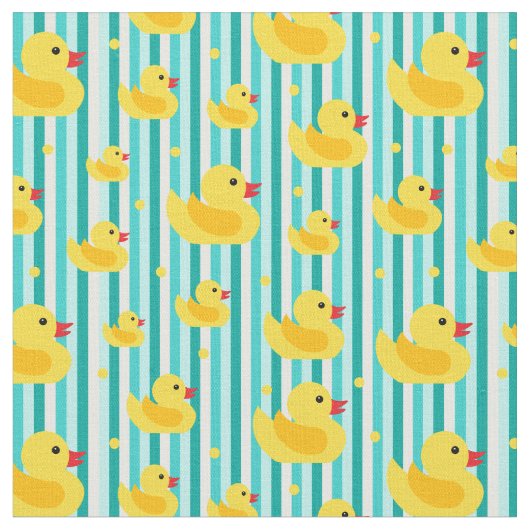 Niedliche gelbe Gummiknöpfe gestreift Bathtime Mus Stoff (Nahaufnahme)