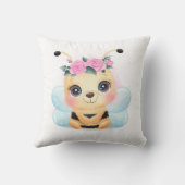 Niedliche gelbe Hummel Rosenhalm Kissen (Rückseite)