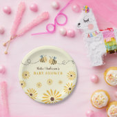 Niedliche gelbe Hummel und Sonnenblumen Kinderdusc Pappteller (Party)