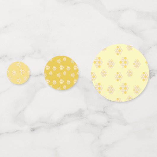 Niedliche gelbe Hummelbienen und Honeycomb Babydus Konfetti (Rückseiten)