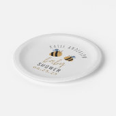 Niedliche gelbe Hummerdusche Pappteller (Schrägansicht)