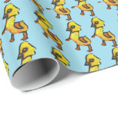 Niedliche gelbe Illustration Osterenten Geschenkpapier (Rolleneckpunkt)