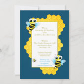 Niedliche gelbe Mami aus Gold, um eine Babydusche Einladung (Rückseite)