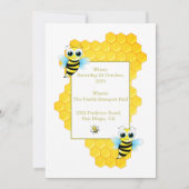 Niedliche gelbe Mami aus Gold, um eine Babydusche Einladung (Rückseite)