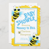 Niedliche gelbe Mami aus Gold, um eine Babydusche Einladung (Vorne/Hinten)