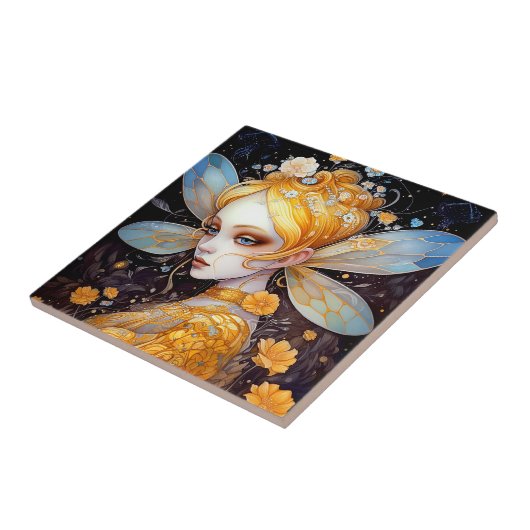Niedliche Gelbe Märchen Fantasy Art Keramik Tile Fliese (Seite)