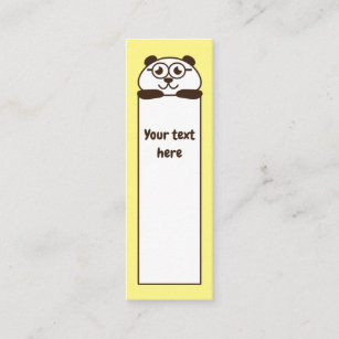 Niedliche gelbe Panda-Lesezeichennotiz Mini Visitenkarte