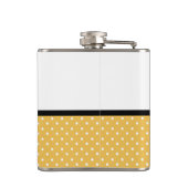 Niedliche gelbe Punkte Blaue Rose Zickzack Bow mit Flachmann (Rückseite)