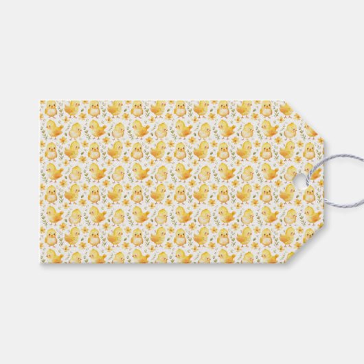 Niedliche Gelbe Schweine und Blume Geschenkanhänger (Vorderseite (Horizontal))