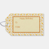 Niedliche Gelbe Schweine und Blume Geschenkanhänger (Rückseite Horizontal)