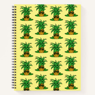 Niedliche gelbe Sonnenbrille Ananas Muster Notizblock