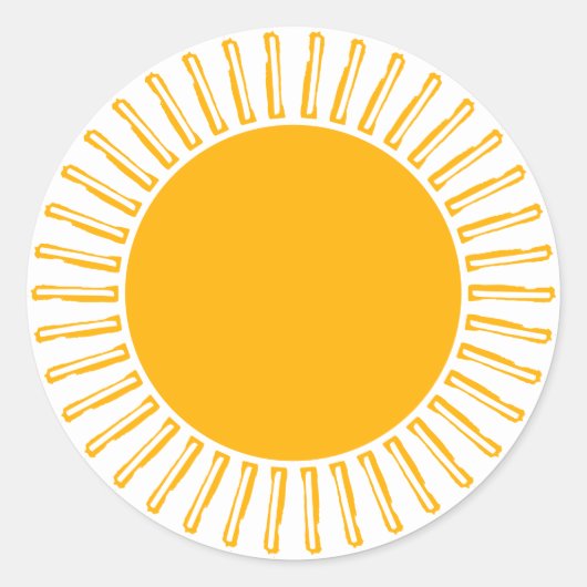 Niedliche gelbe Sonnenstrahlen, moderne Freude Runder Aufkleber (Vorderseite)