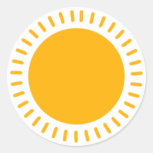 Niedliche gelbe Sonnenstrahlen Sonnenhungrige Freu Runder Aufkleber (Vorderseite)