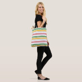 Niedliche gelbe Streifen Tasche (Am Model)