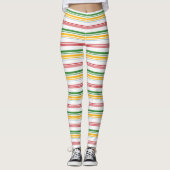 Niedliche gelbe Streifen werfen Kissen Leggings (Vorderseite)