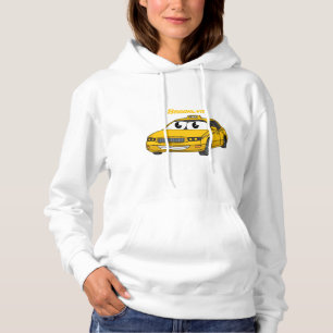 Niedliche Gelbe Taxifahrt Cartoon Illustration Hoodie