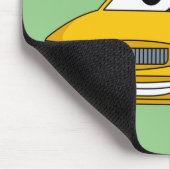 Niedliche Gelbe Taxifahrt Cartoon Illustration Mousepad (Ecke)