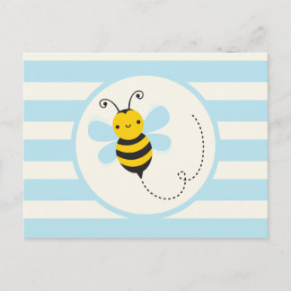 Niedliche Gelbe und Schwarze Beere auf Baby Blue S Postkarte