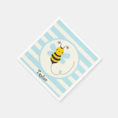 Niedliche Gelbe und Schwarze Beere auf Baby Blue S Serviette (Ecke)