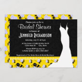 Niedliche Gelbe und Schwarze Biene Einladung (Vorne/Hinten)