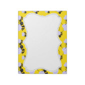 Niedliche Gelbe und Schwarze Biene Notizblock (Rotiert)