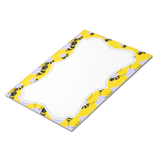 Niedliche Gelbe und Schwarze Biene Notizblock (angewinkelt)