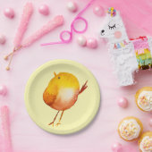 Niedliche gelbe Vogelart Pappteller (Party)