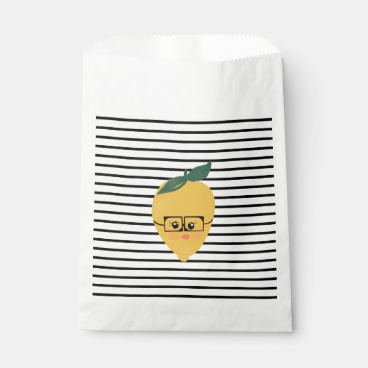 Niedliche gelbe Zitrone Cartoon lustige Darstellun Geschenktütchen (Vorderseite)