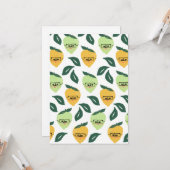 Niedliche gelbe Zitrone Cartoon lustige Darstellun Karte (Vorderseite/Rückseite Beispiel)