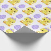 NIEDLICHE GELBEN OSTSCHICKWIRKSCHEIBE LILA EIER GESCHENKPAPIER (Ecke)