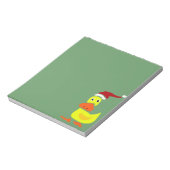 Niedliche Gelbente in Weihnachtsmannmütze Notizblock (Rotiert)