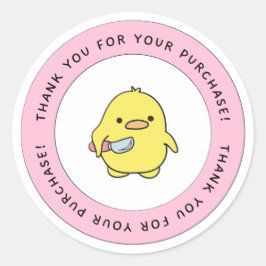 Niedliche Gelbente Vielen Dank, dass Sie einen run Runder Aufkleber