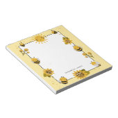 Niedliche Gelbhonigbiene Personalisiert Notizblock (angewinkelt)