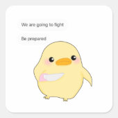 Niedliche Gelbkleber Quadratischer Aufkleber (Vorderseite)