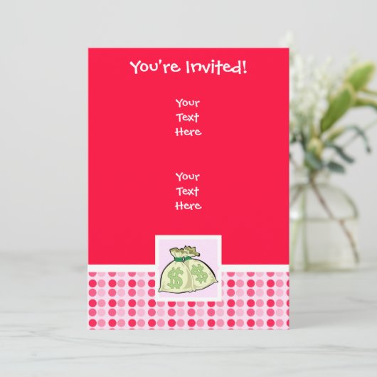 Niedliche Geldbeutel Einladung (Stehend Vorderseite)