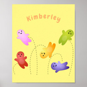 Niedliche Gelee Babys Süßigkeiten Süßigkeiten Cart Poster