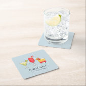 Niedliche gemischte Drinks Cocktails in Aquarell Rechteckiger Pappuntersetzer (Vor Ort)