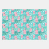 Niedliche gemischte Tiermuster von Schweinen Llama Geschenkpapier Set (Vorderseite)