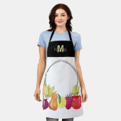 Niedliche Gemüse und Obst Mit Monogramm Schürze (Getragen)