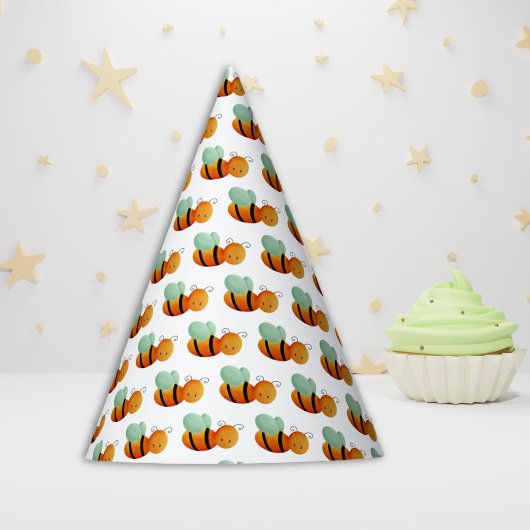 Niedliche Gemusterte Biene mit Blue Wings Partyhütchen