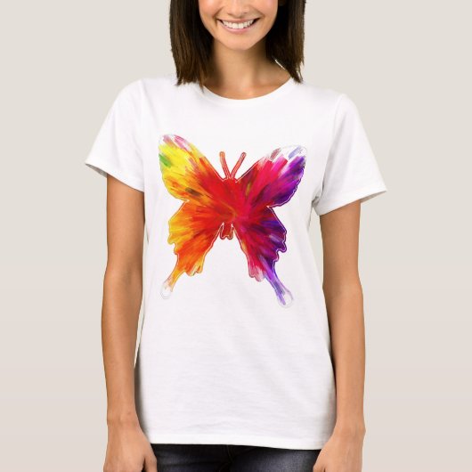 Niedliche Gemusterte Butterfly T-Shirt (Vorderseite)