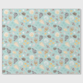 Niedliche gemusterte Muscheln auf Minze Geschenkpapier (Flach)