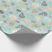 Niedliche gemusterte Muscheln auf Minze Geschenkpapier (Ecke)